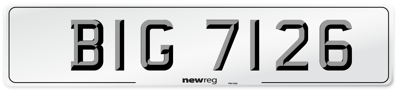BIG 7126 Number Plate from New Reg